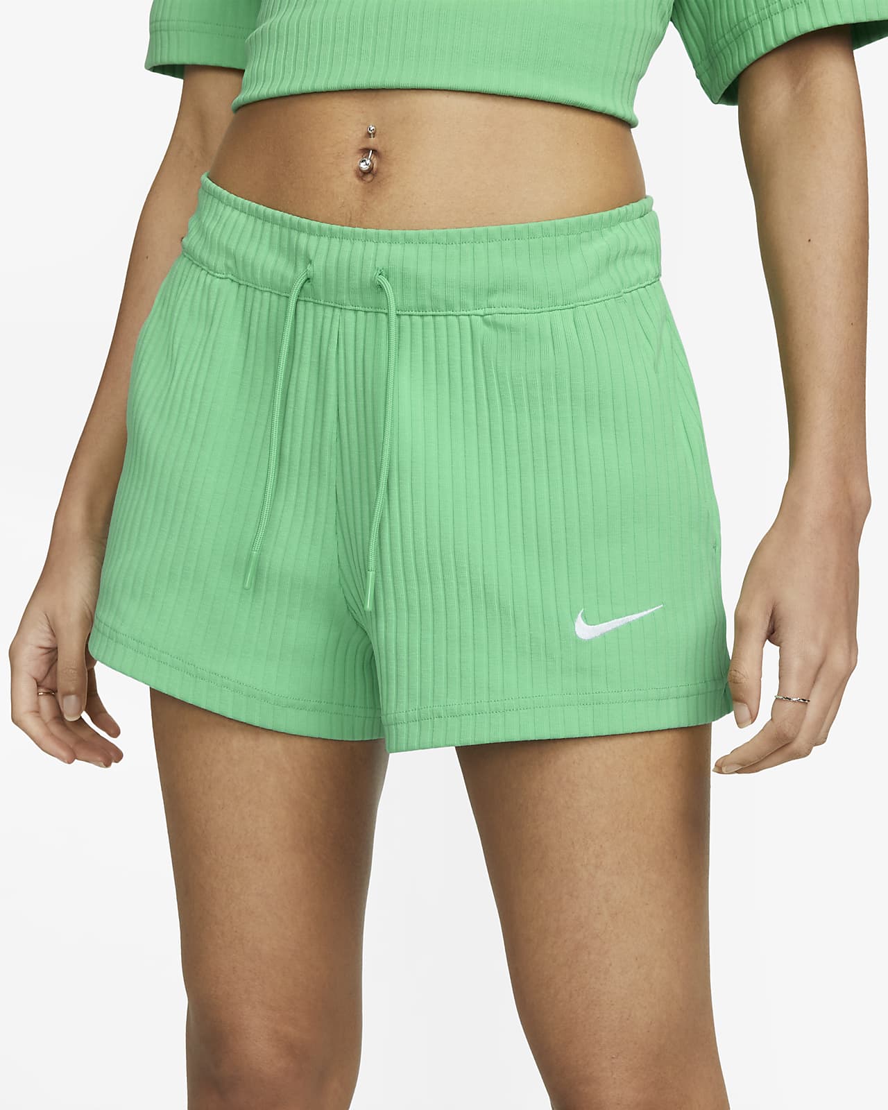 Nike Sportswear Women's High-Waisted Jersey Shorts.