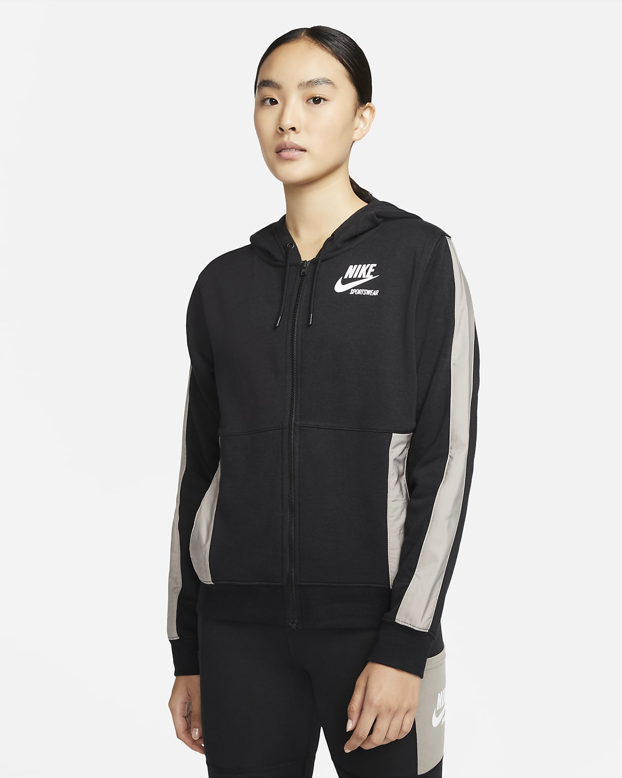 Nike Sportswear Heritage Women's Full-Zip Fleece Hoodie. Nike BE