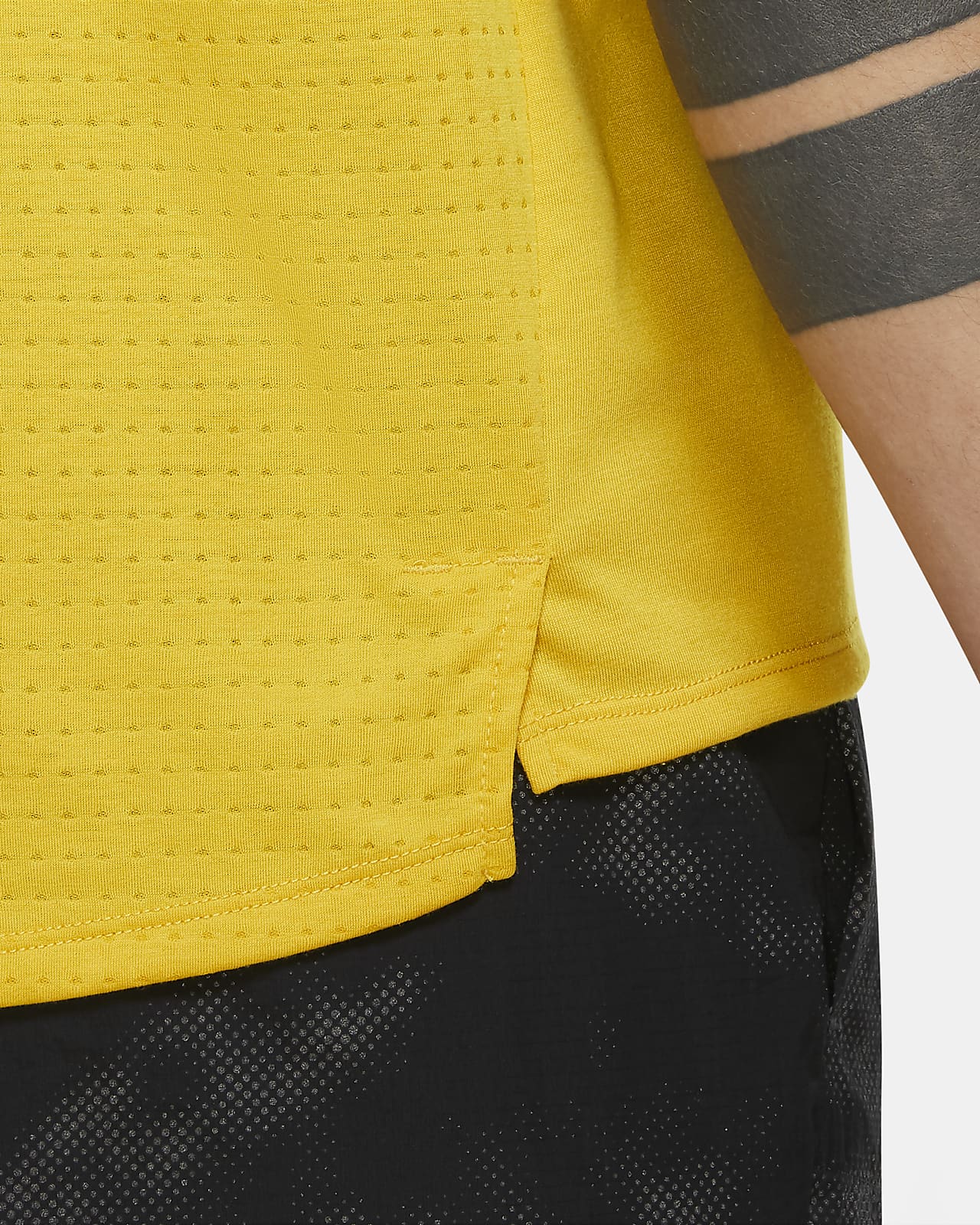 yellow nike running top