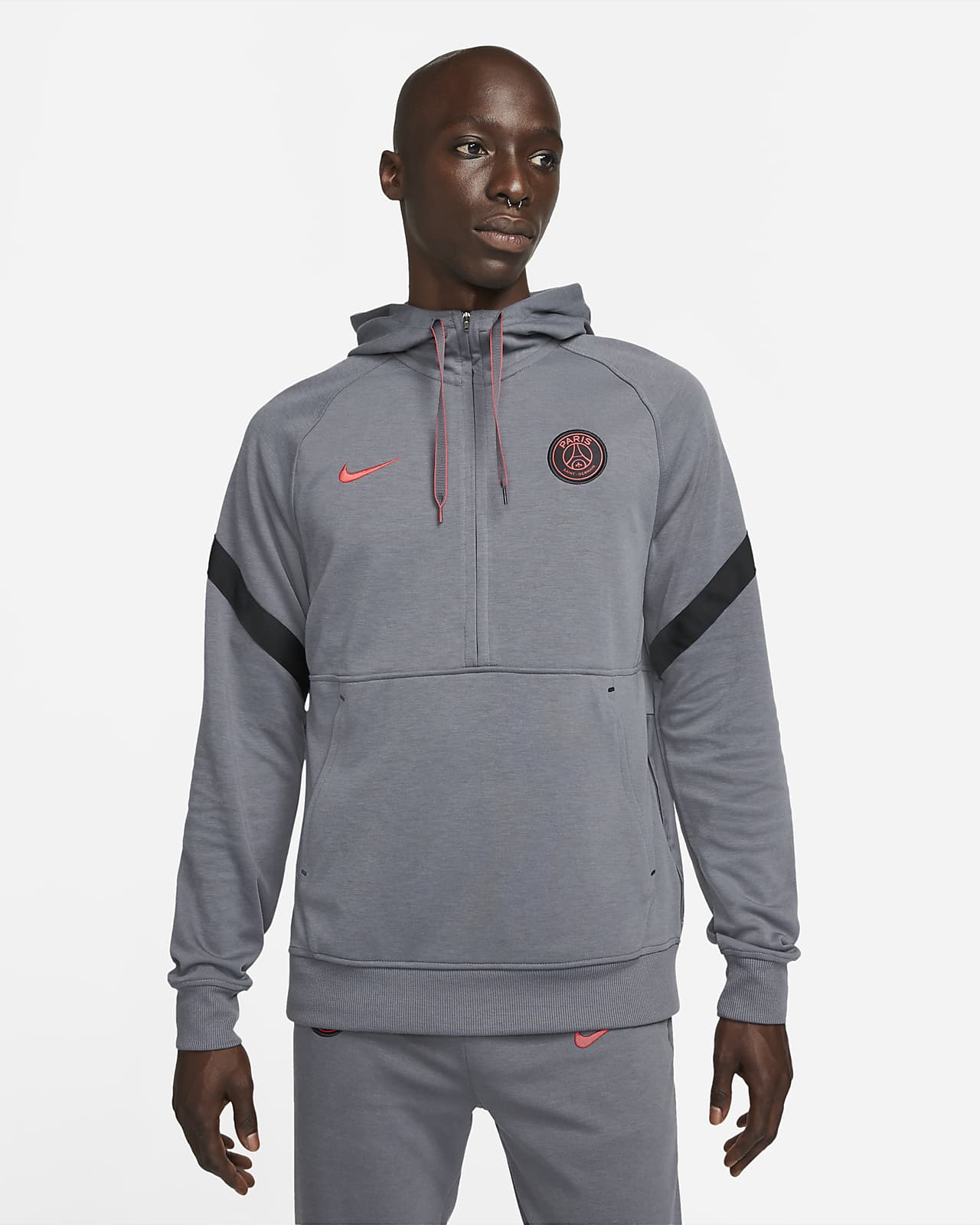 Felpa da calcio in fleece con cappuccio e zip a metà lunghezza Paris  Saint-Germain - Uomo. Nike IT