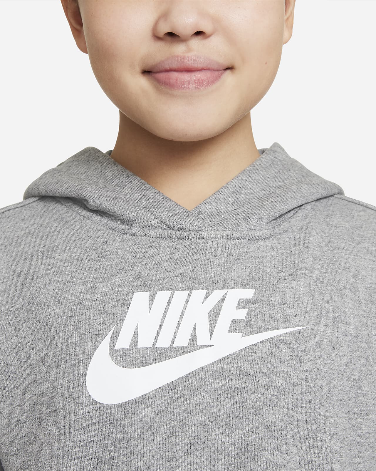 Nike Sportswear Club-kort hættetrøje i french til større børn (piger). Nike DK
