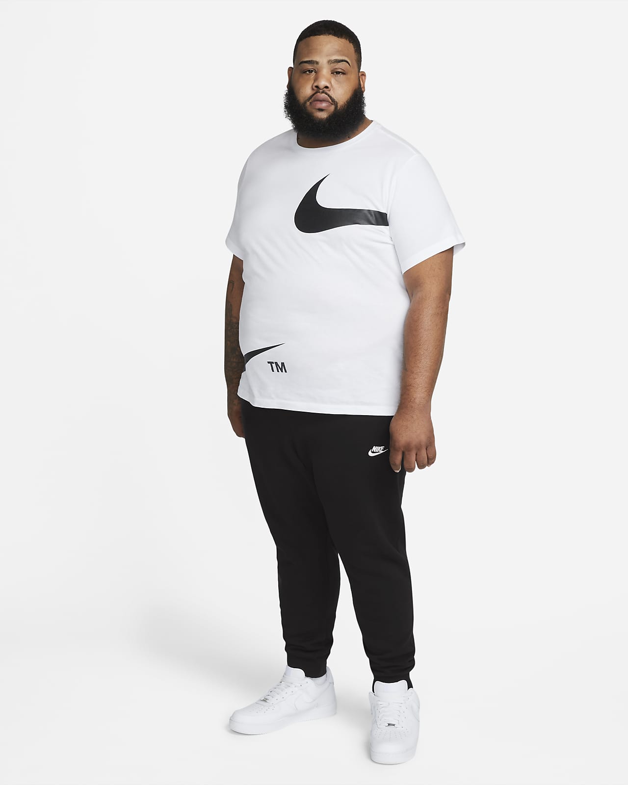 Nike Sportswear Big Swoosh Fleece Pants (Asia Sizing) Black/White