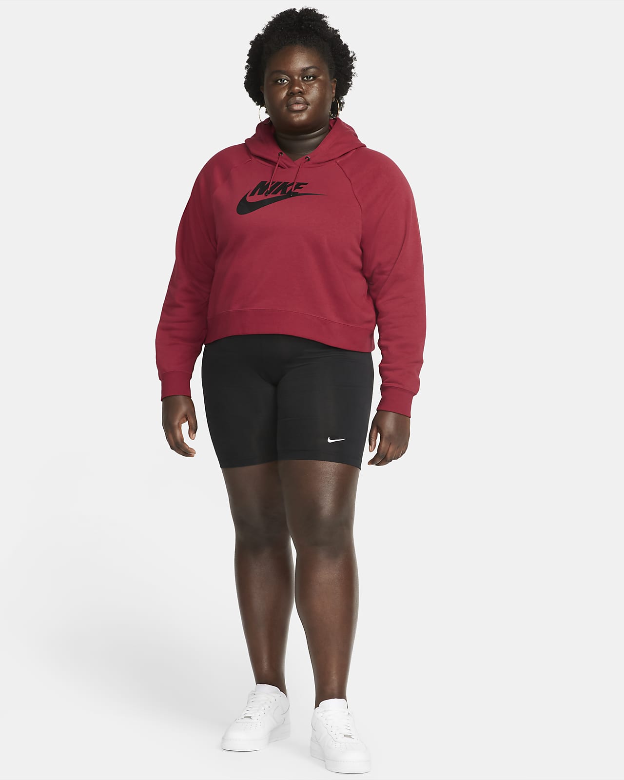 nike sportswear essential cropped hoodie