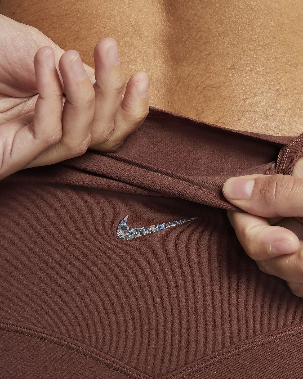 Buy Nike Brown Logo-tape High-waist Flared Leggings for Girls in