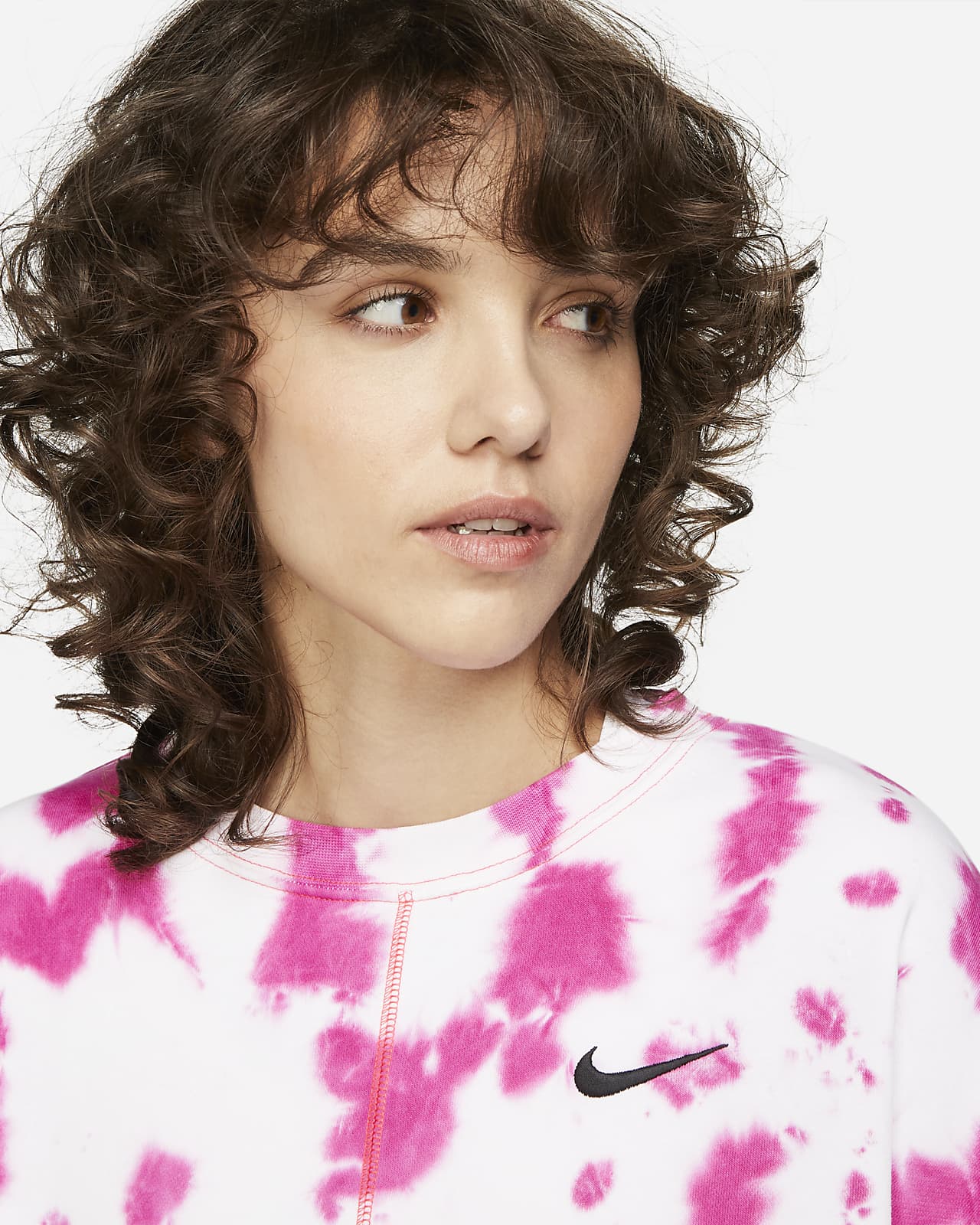 Nike Sportswear Women's Oversized Fleece TieDye Crew Sweatshirt. Nike NL