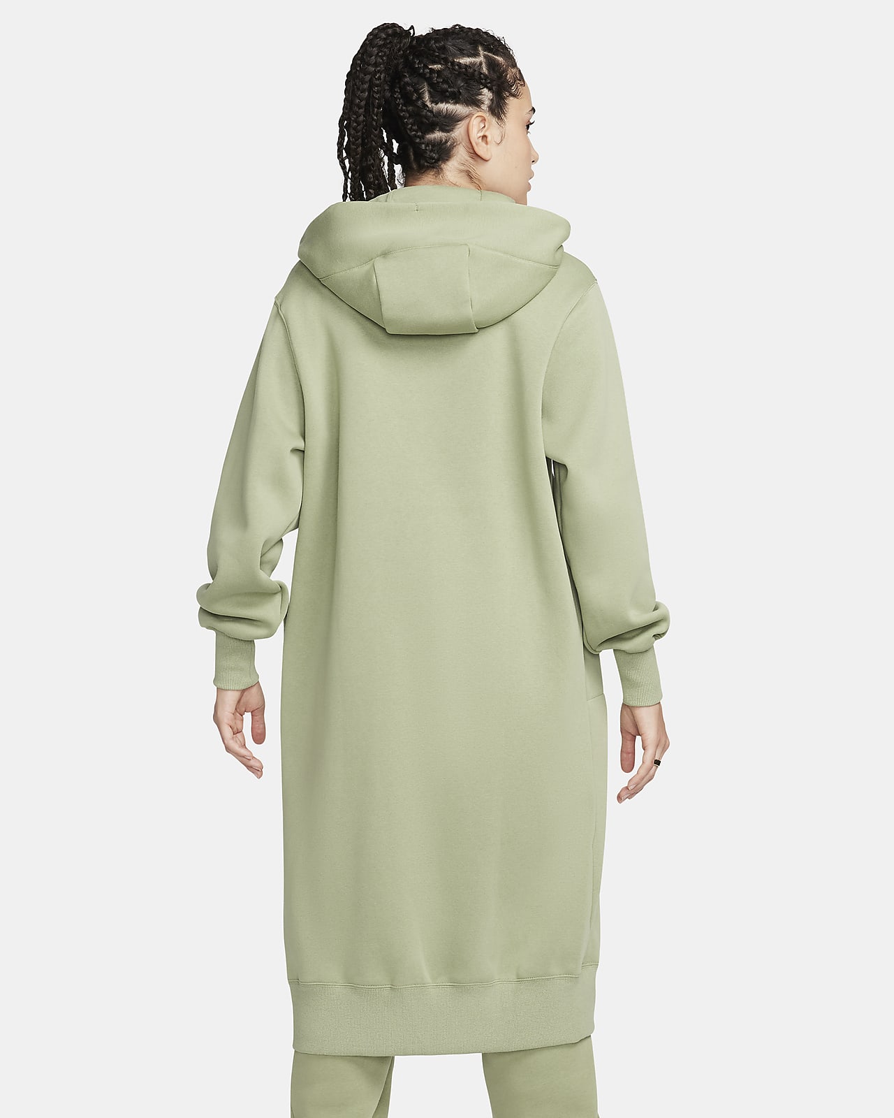 Sudadera con gorro con cierre completo larga oversized para mujer Nike  Sportswear Phoenix Fleece