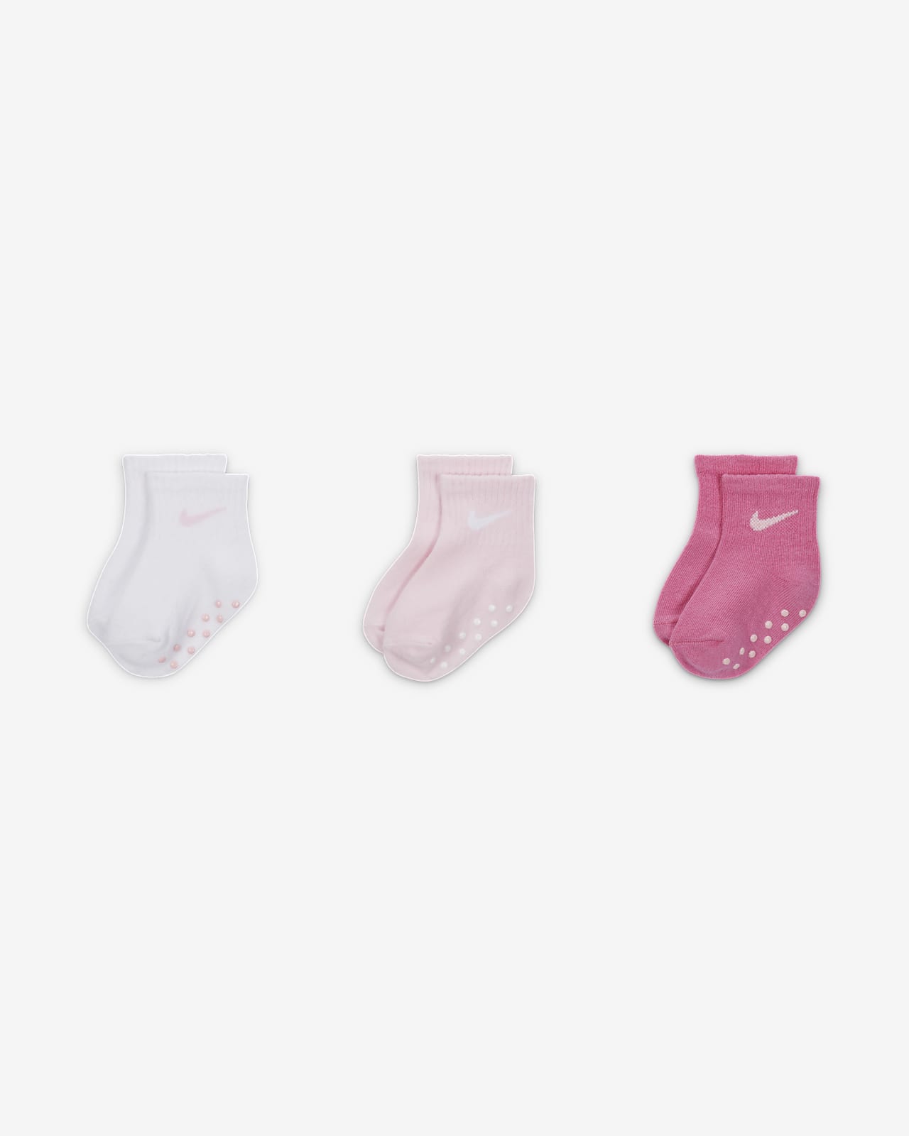 Nike Core Swoosh Baby (6-12M) Gripper Socks Box Set (3 Pairs