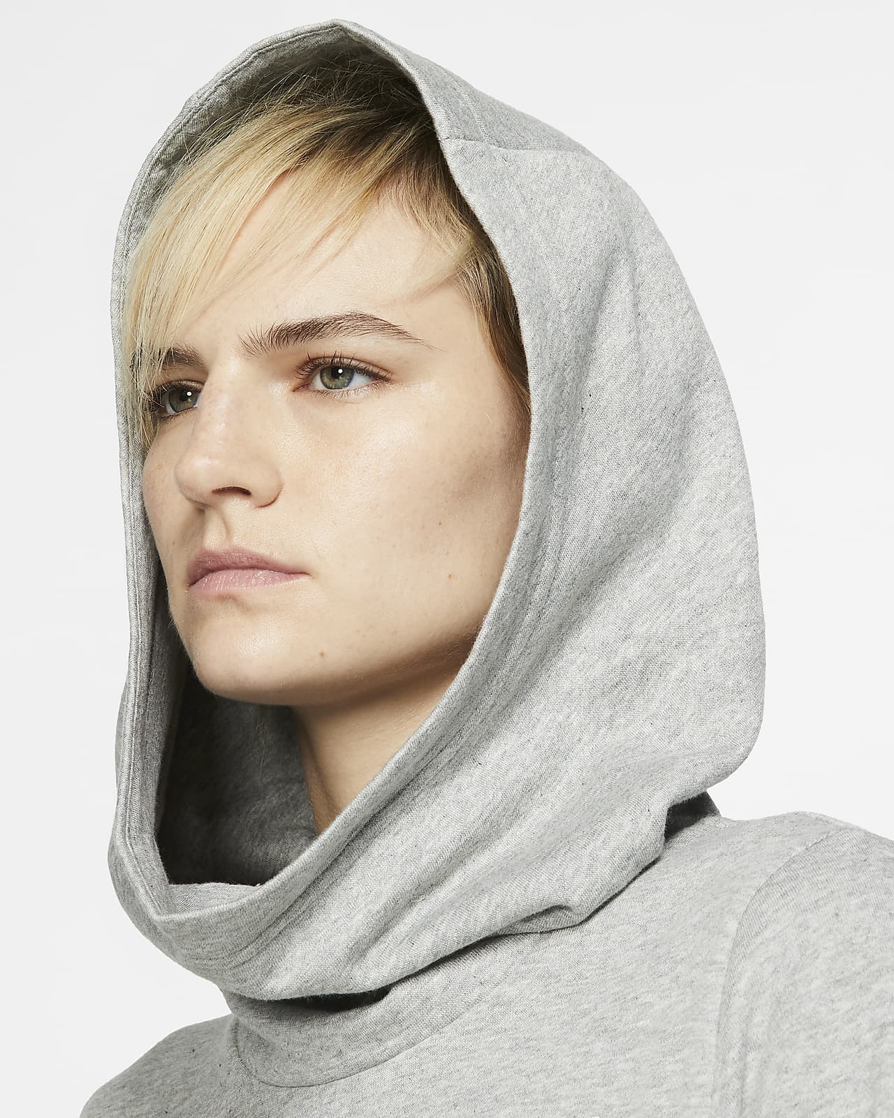 grey funnel neck hoodie