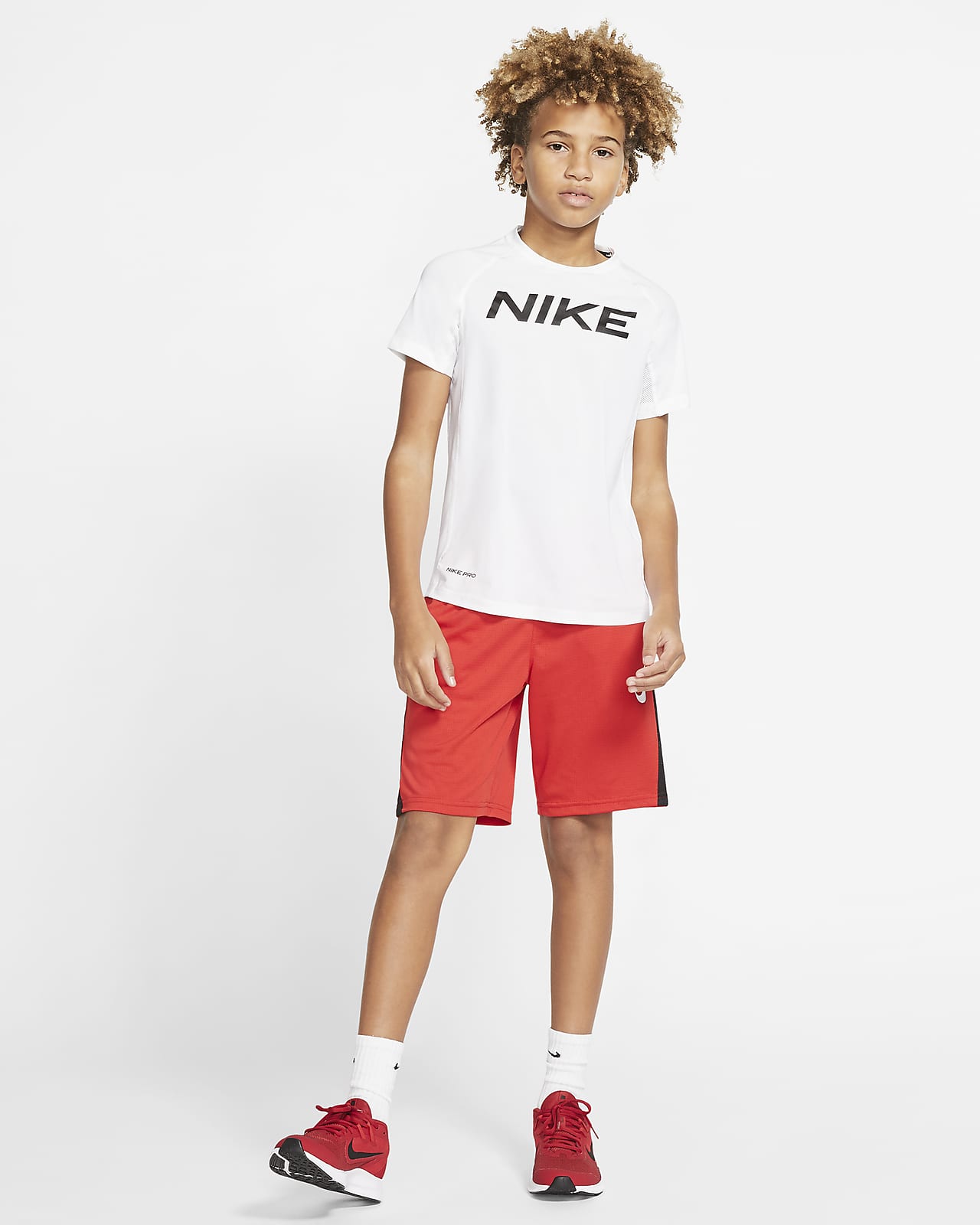 red nike shorts kids