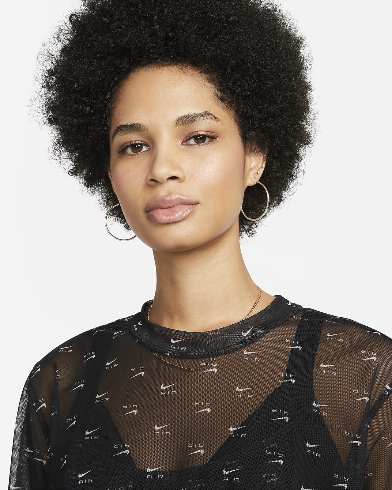 Nike Air Women's Printed Mesh Short-Sleeve Crop Top. Nike SA