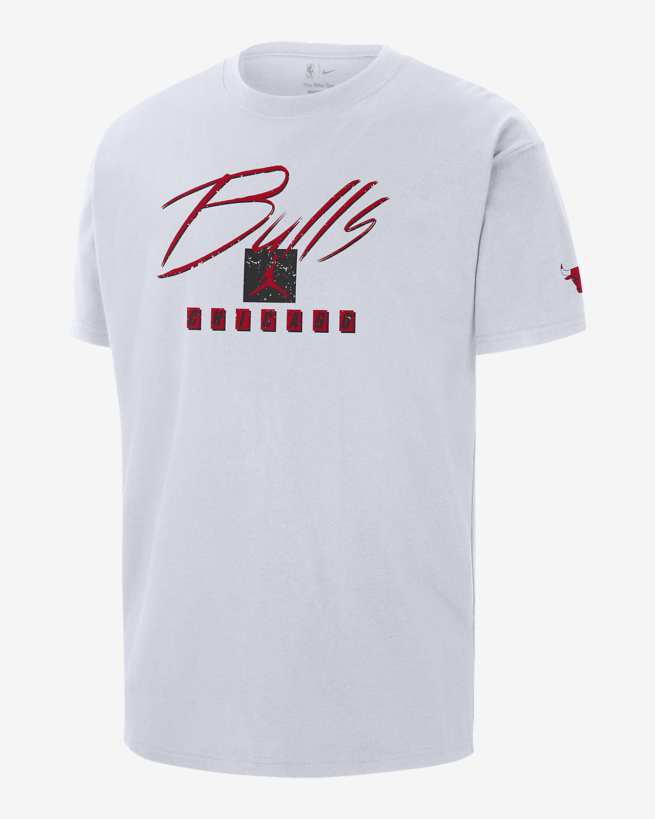 Youth Chicago Bulls Jordan Brand White Courtside Statement Edition Max90 T- Shirt