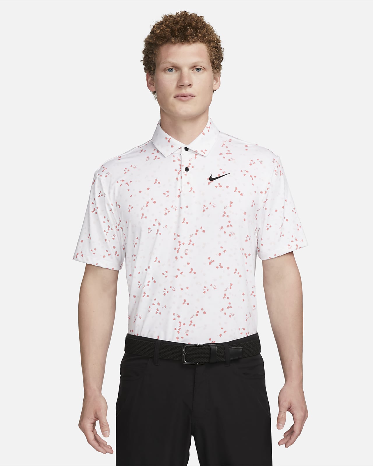 Nike Dri-FIT Tour virágmintás, galléros férfi golfpóló