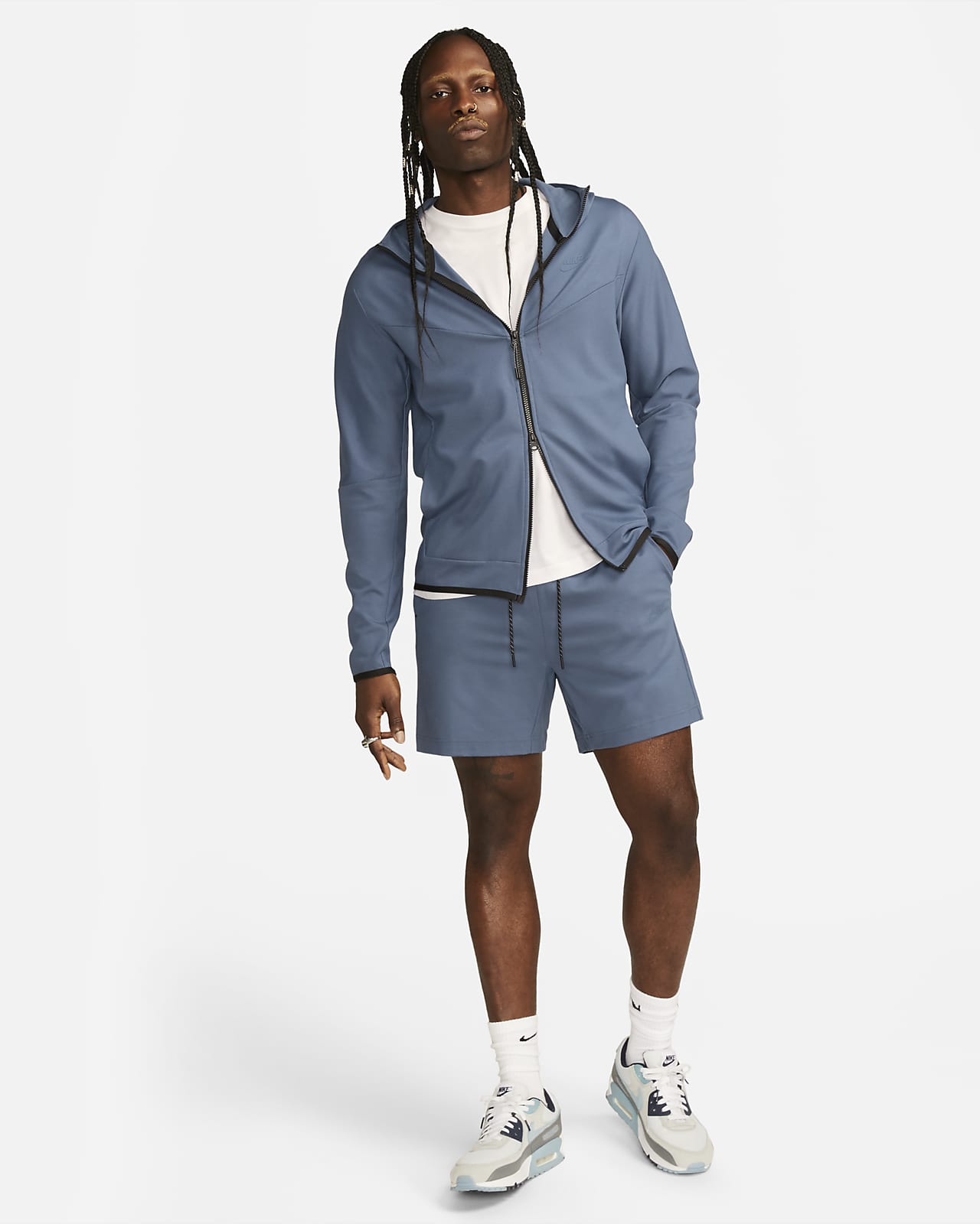 Nike Tech Fleece full-zip hoodie in cream