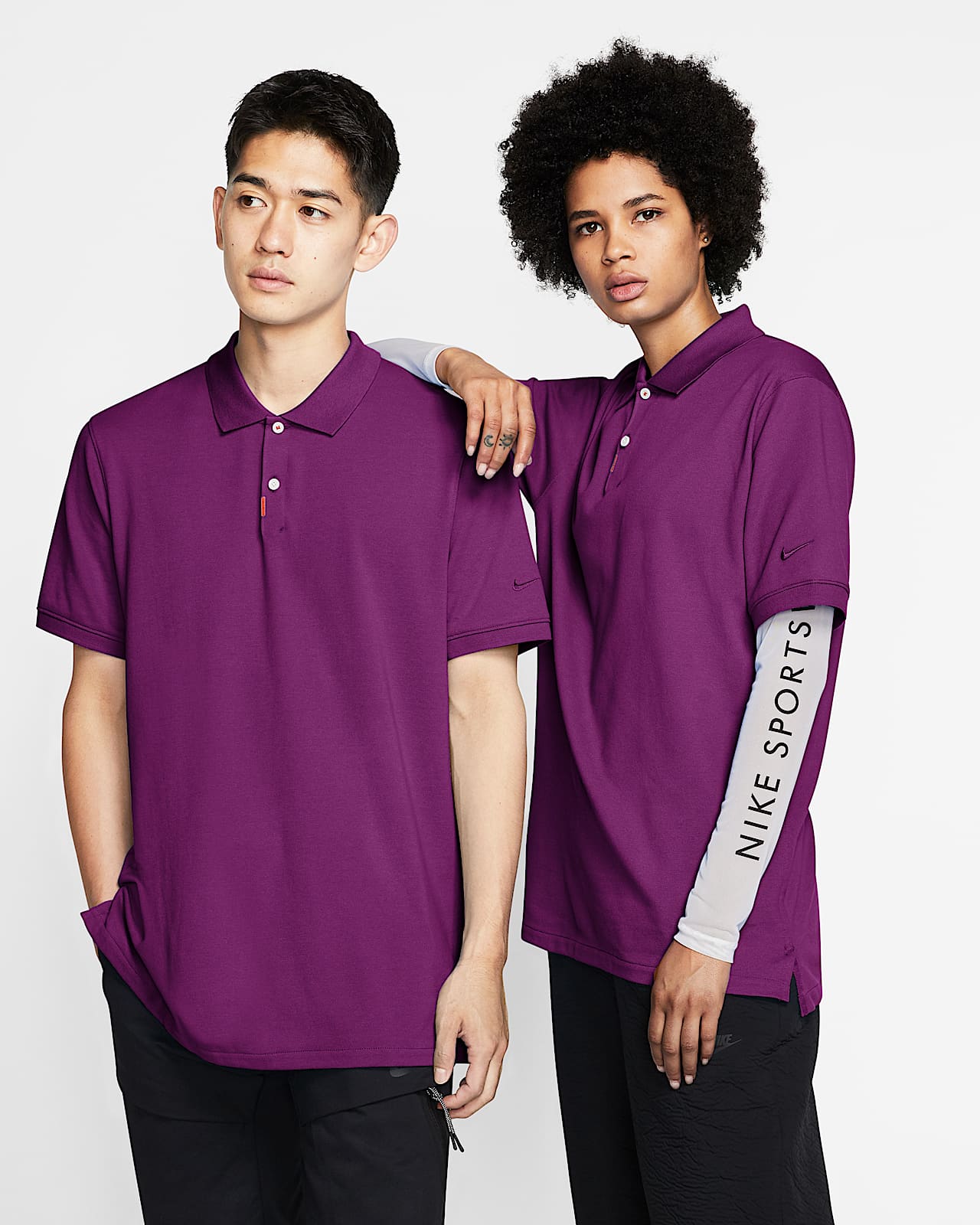 purple nike polo