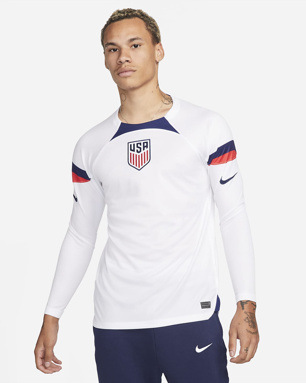 Jersey de fútbol de manga larga Nike Dri-FIT de los EE. UU. 2022/23 Stadium para hombre. Nike.com
