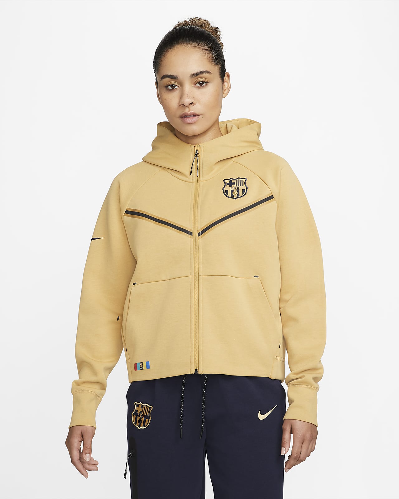 FC Barcelona Tech Fleece Windrunner Sudadera con capucha y cremallera - Mujer. Nike
