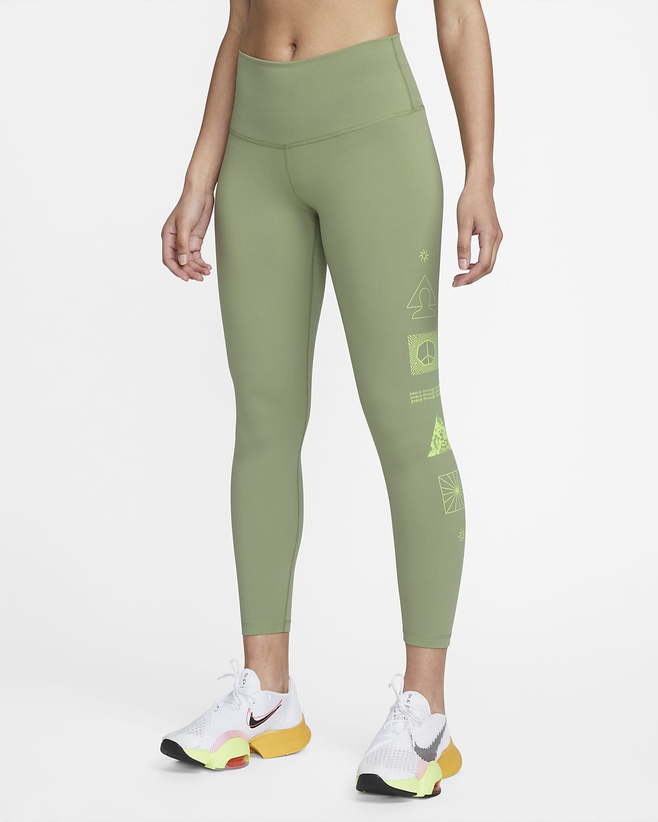 Nike Yoga 7/8-Leggings mit hohem Bund und Grafik für Damen