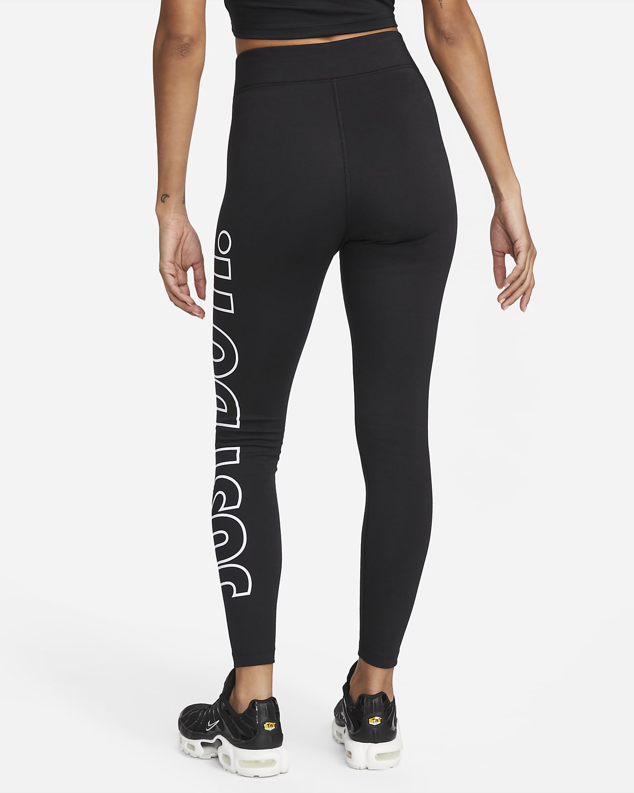 Nike Essential Logo Black Grey Mid Rise Leggings Women's Size Small -  beyond exchange