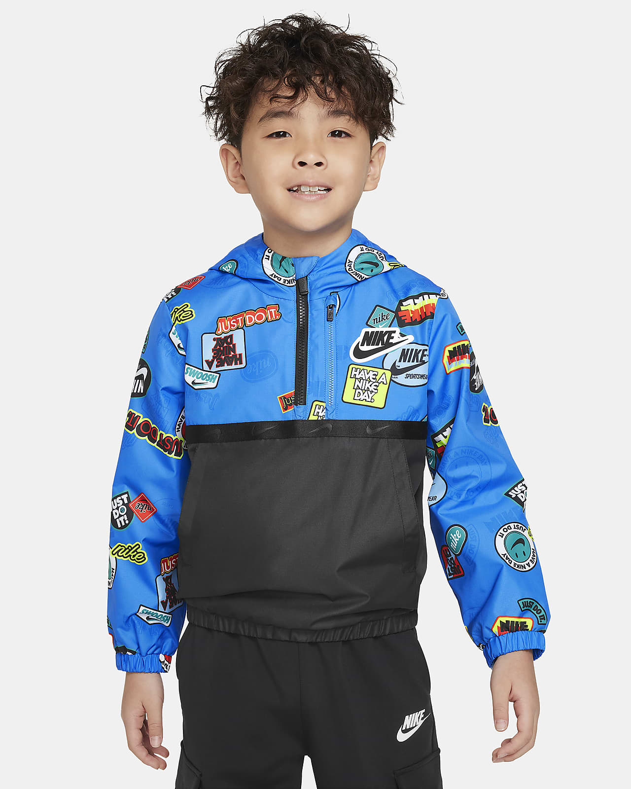 Nike Half-Zip Print Blocked Anorak Little Kids' Jacket