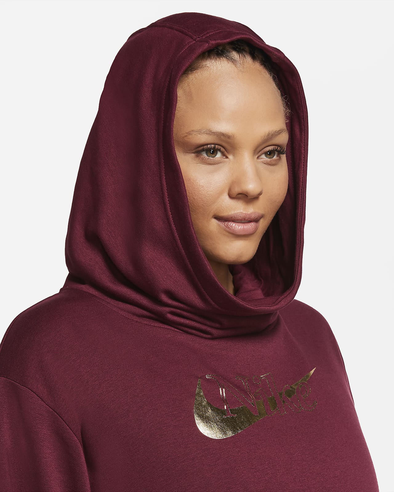 plus size nike cowl neck hoodie