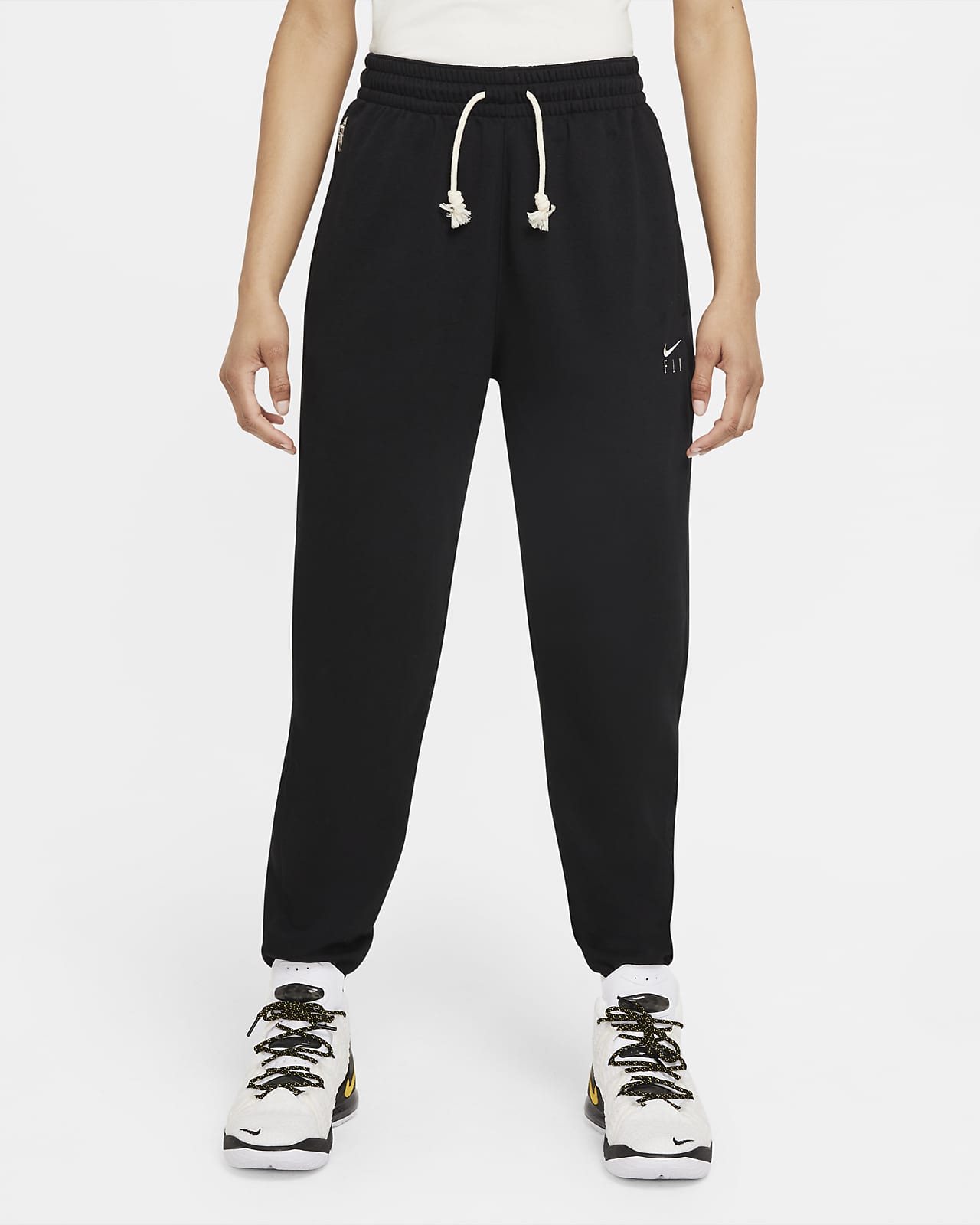 Nike Womens Drawstring Hem Work Out Athletic Pants Black S