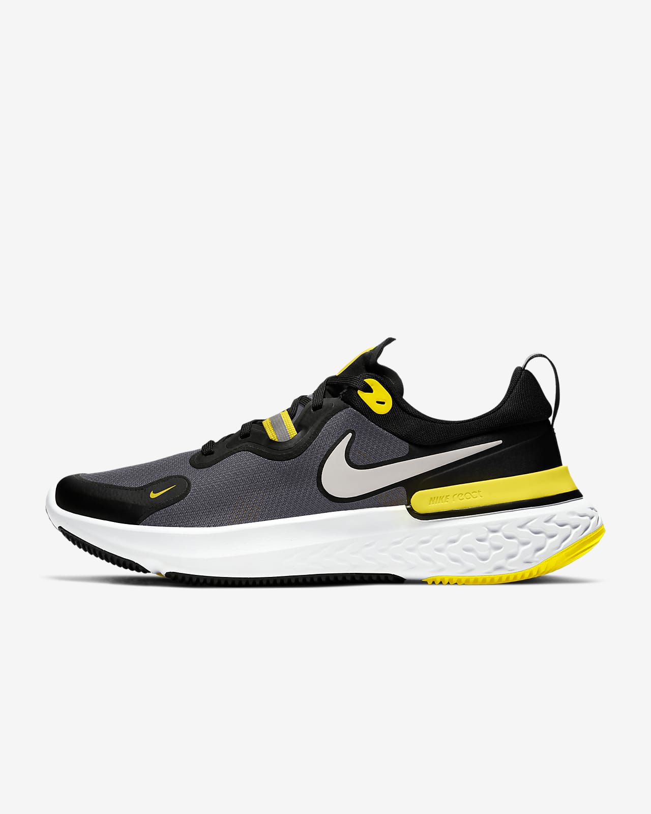 black and yellow nike running shoes