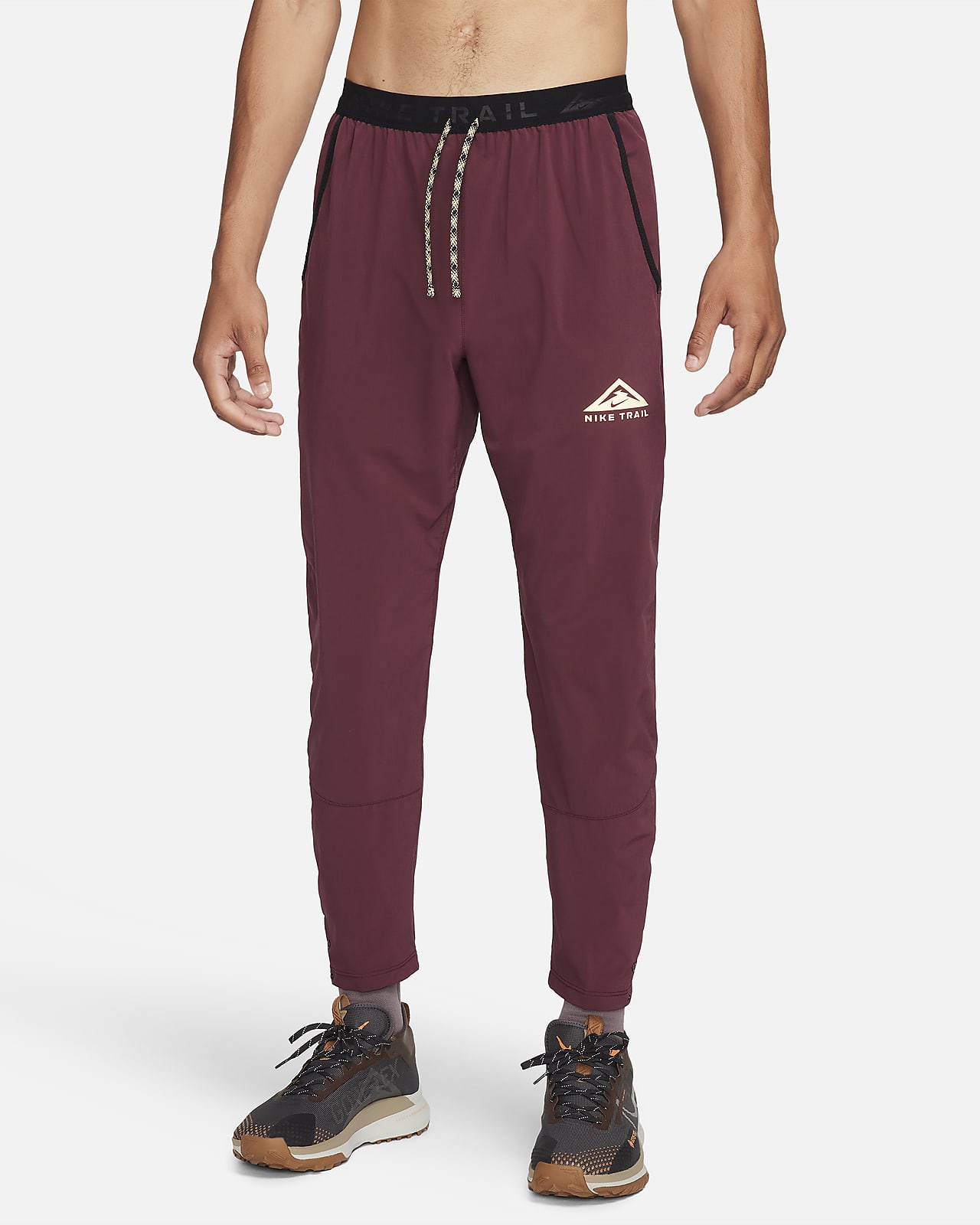 Nike Road To Wellness ribbed jersey wide leg pants in burgundy