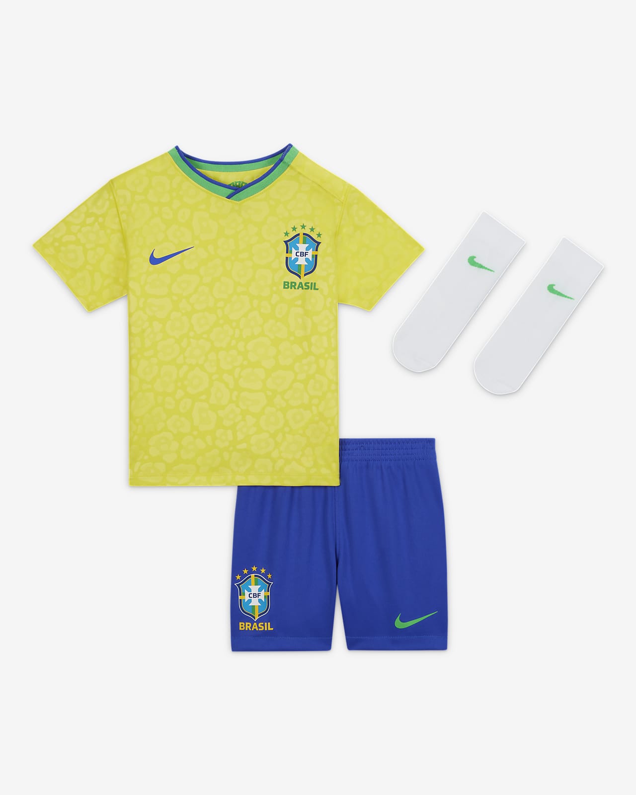 Tenue de football Brésil 2022/23 Domicile pour bébé et petit enfant