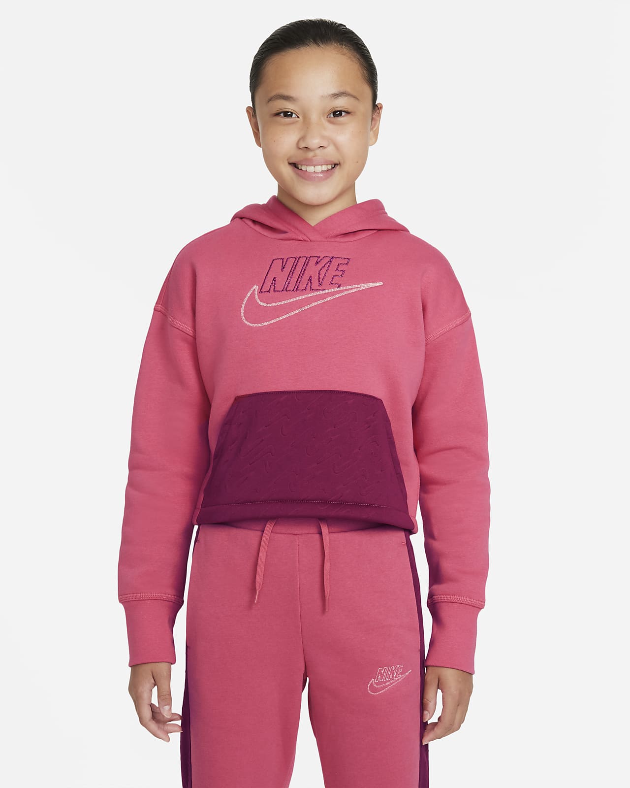 Nike Sportswear Club Fleece Icon Clash Sudadera con capucha - Niña. Nike ES