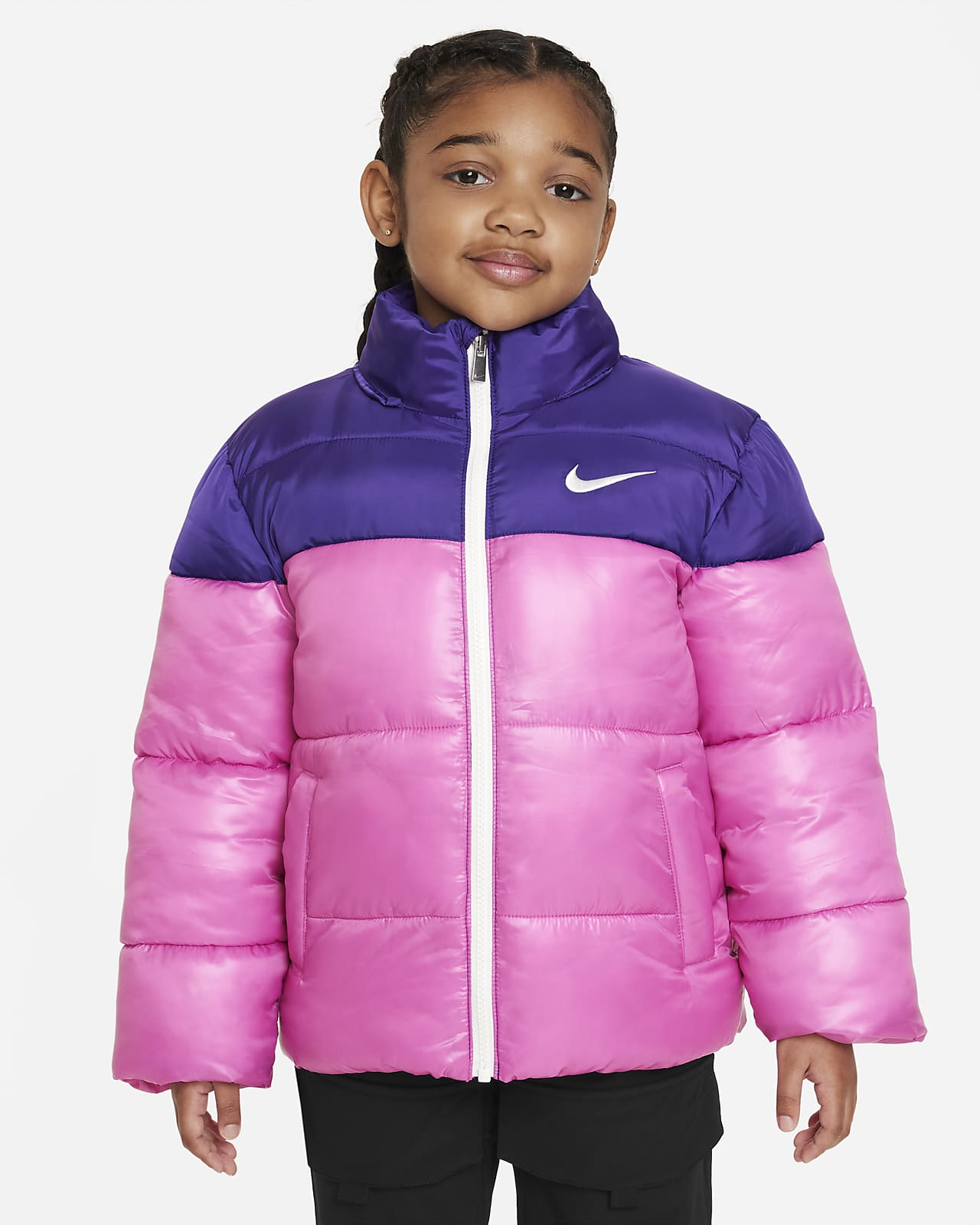 Chamarra para niños talla pequeña Nike Colorblock Puffer Jacket