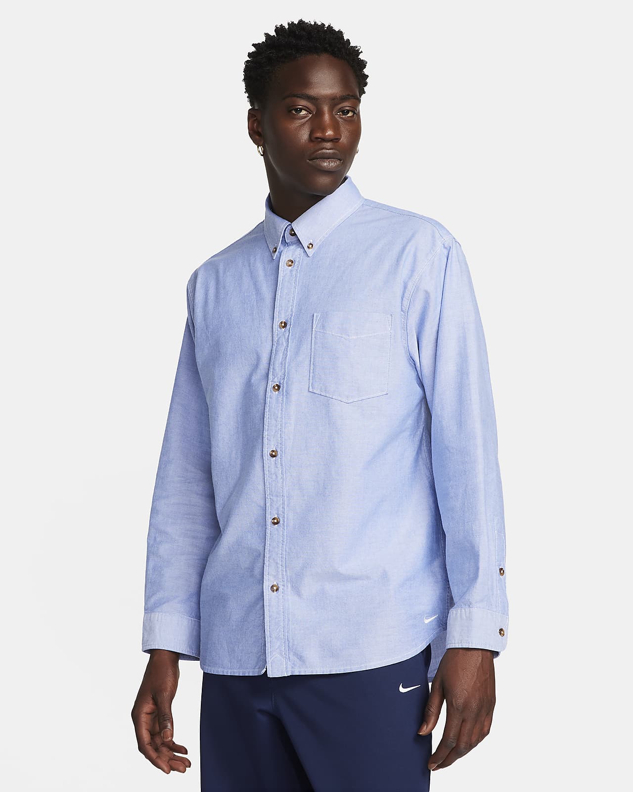 Nike Life Men\'s Long-Sleeve Oxford Button-Down Shirt.