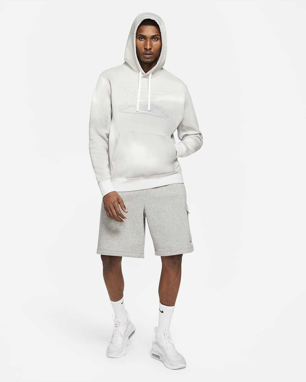 men's nike sportswear club printed pullover hoodie