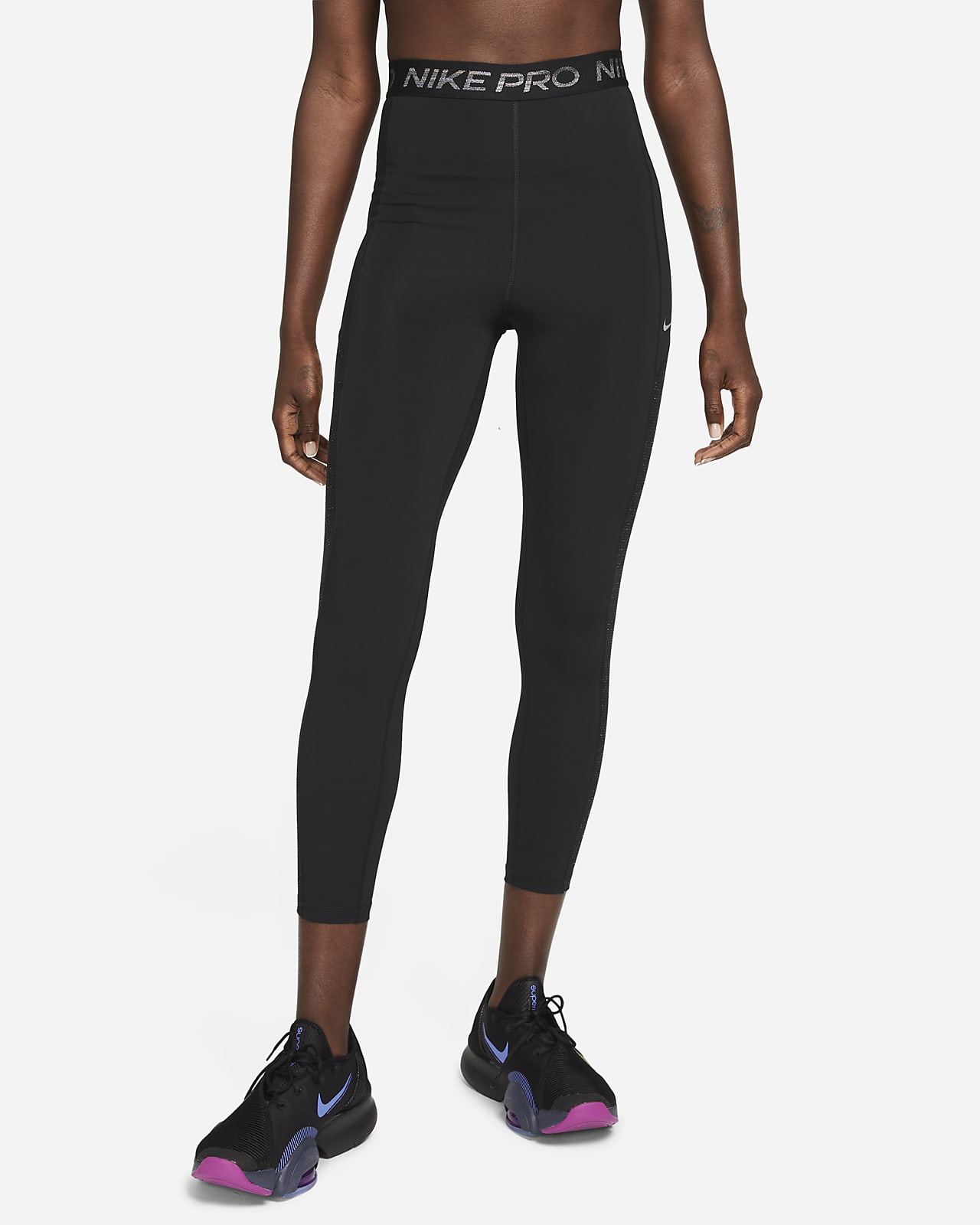 Nike Pro Dri-FIT 7/8-Leggings mit Glanz 