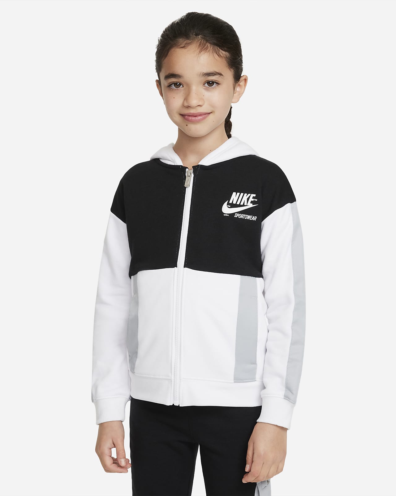 Nike Sportswear Heritage Little Kids' Full-Zip Hoodie.