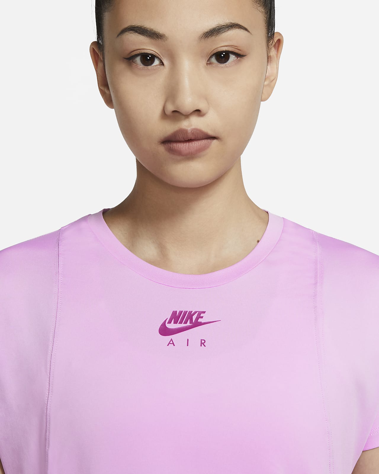 nike air running t-shirt in pink