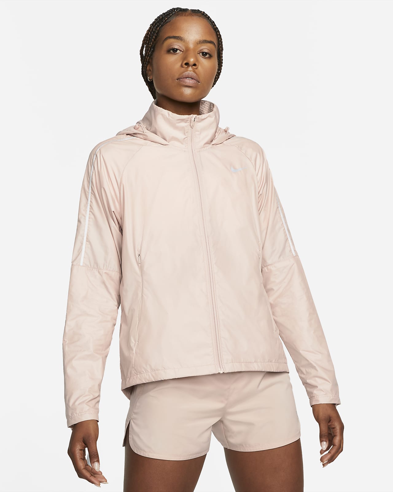 Nike classic longline padded jacket with hood in matte olive | ASOS