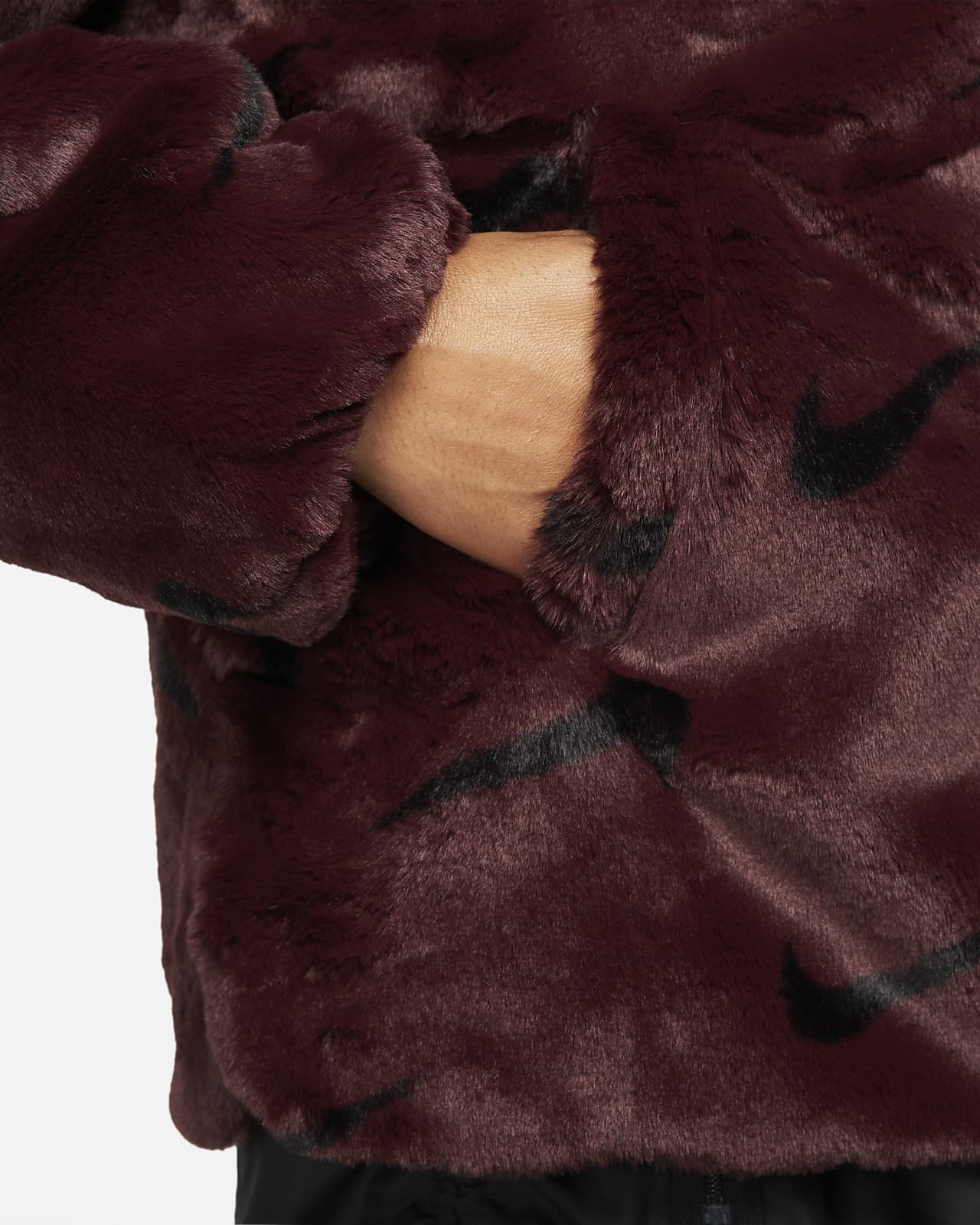 women's nike sportswear plush faux fur jacket