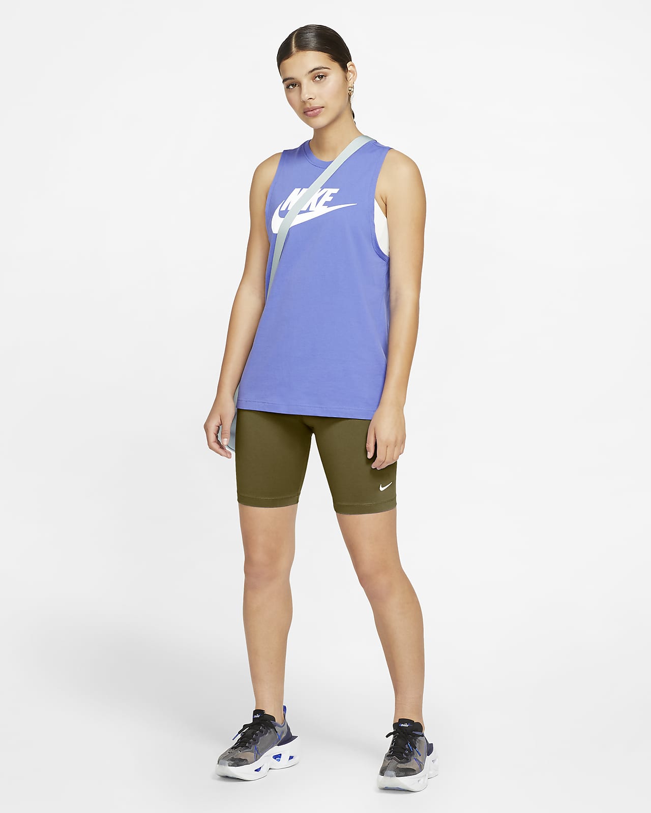 blue nike biker shorts