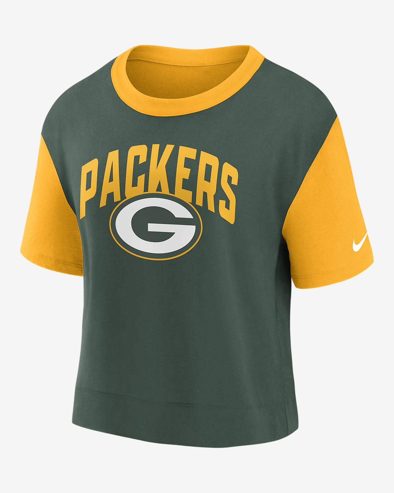 Nike Women's Fashion (NFL Green Bay Packers) High-Hip T-Shirt in Brown, Size: Xs | NKZZ097K7T-06V