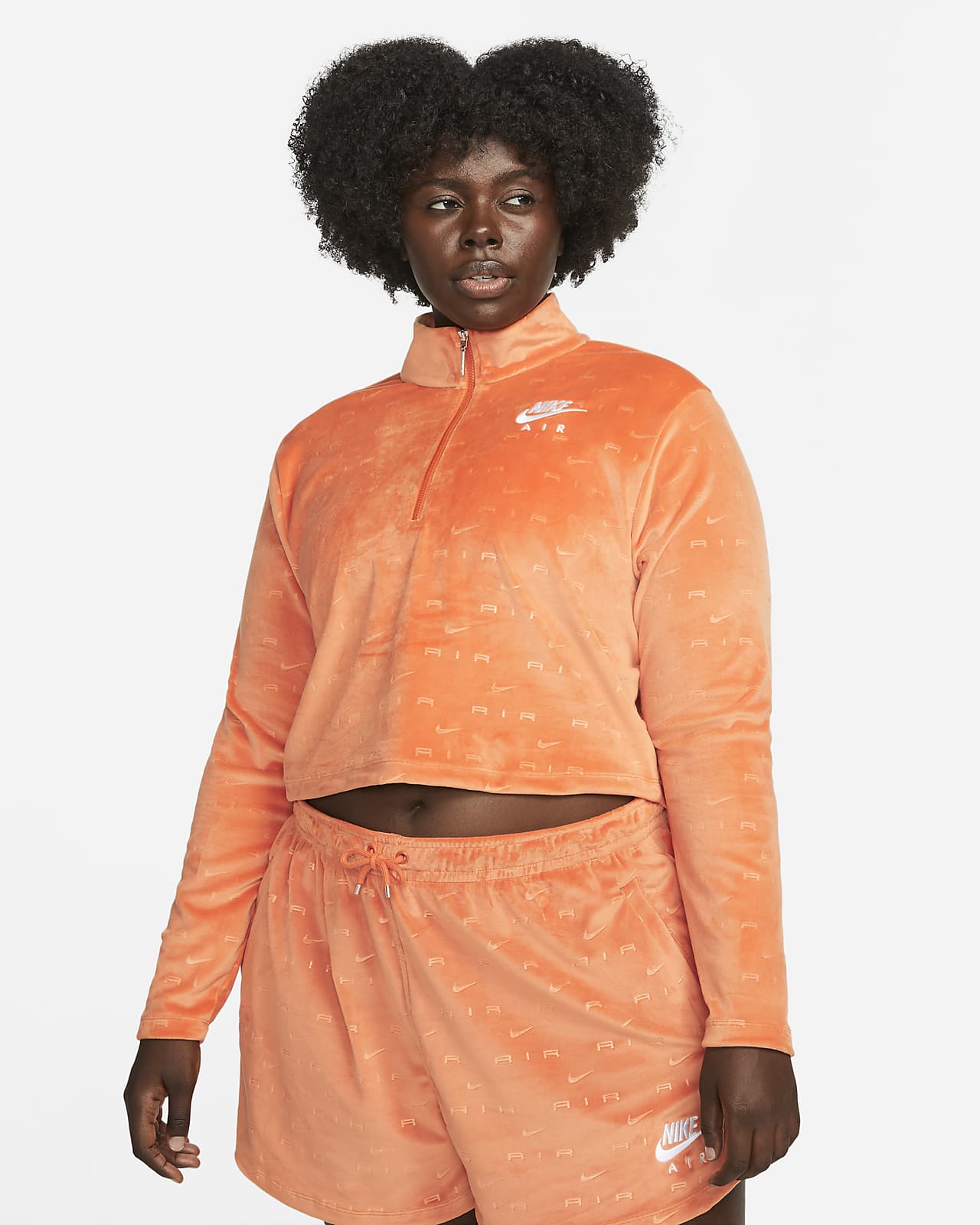 Nike Air Women's Velour 1/4-Zip Long-Sleeve Top (Plus Size). Nike.com