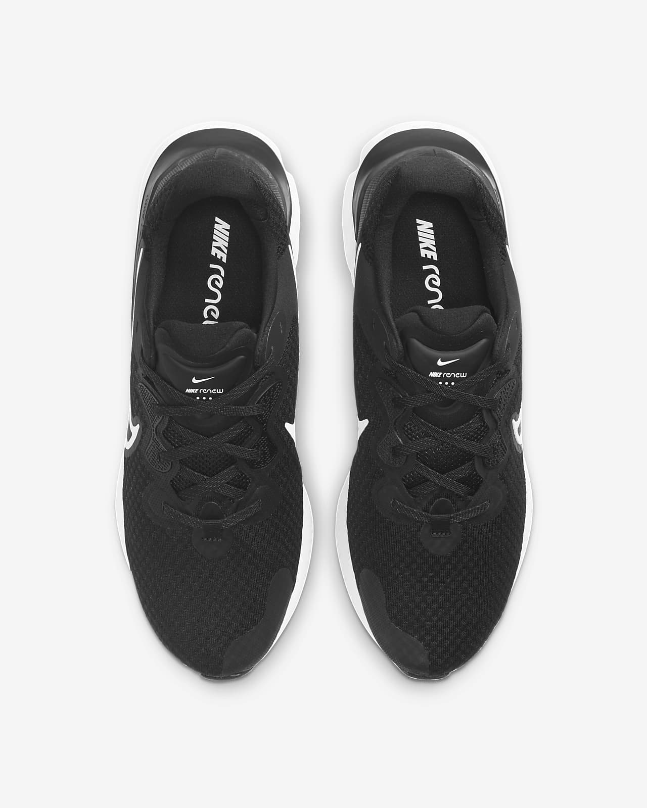 nike running renew run 2 trainers in triple black