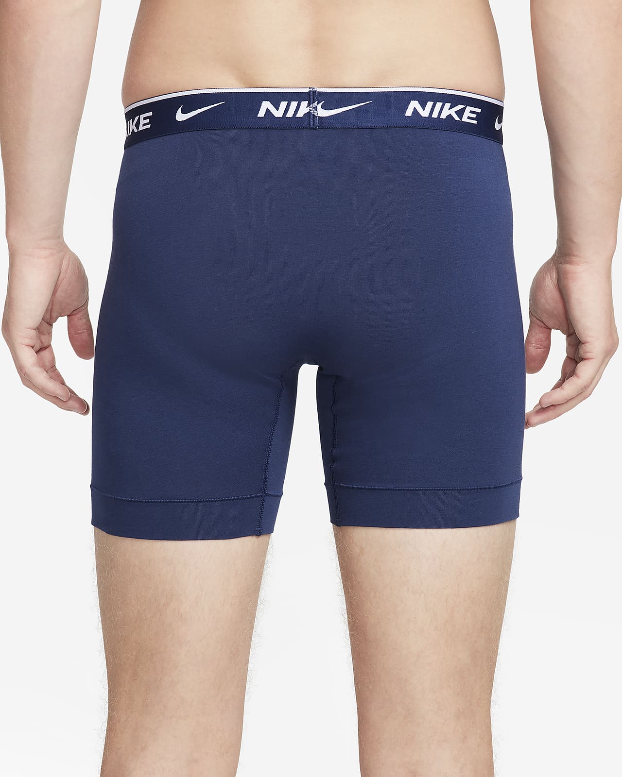 Nike Men's Dri-FIT Essential Cotton Stretch Boxer Briefs – 3 Pack, Small, Obsidian/Cool Grey