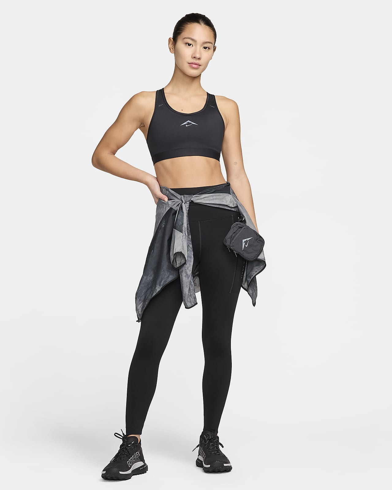 Nike Training Swoosh Dri-FIT medium support sports bra in grey