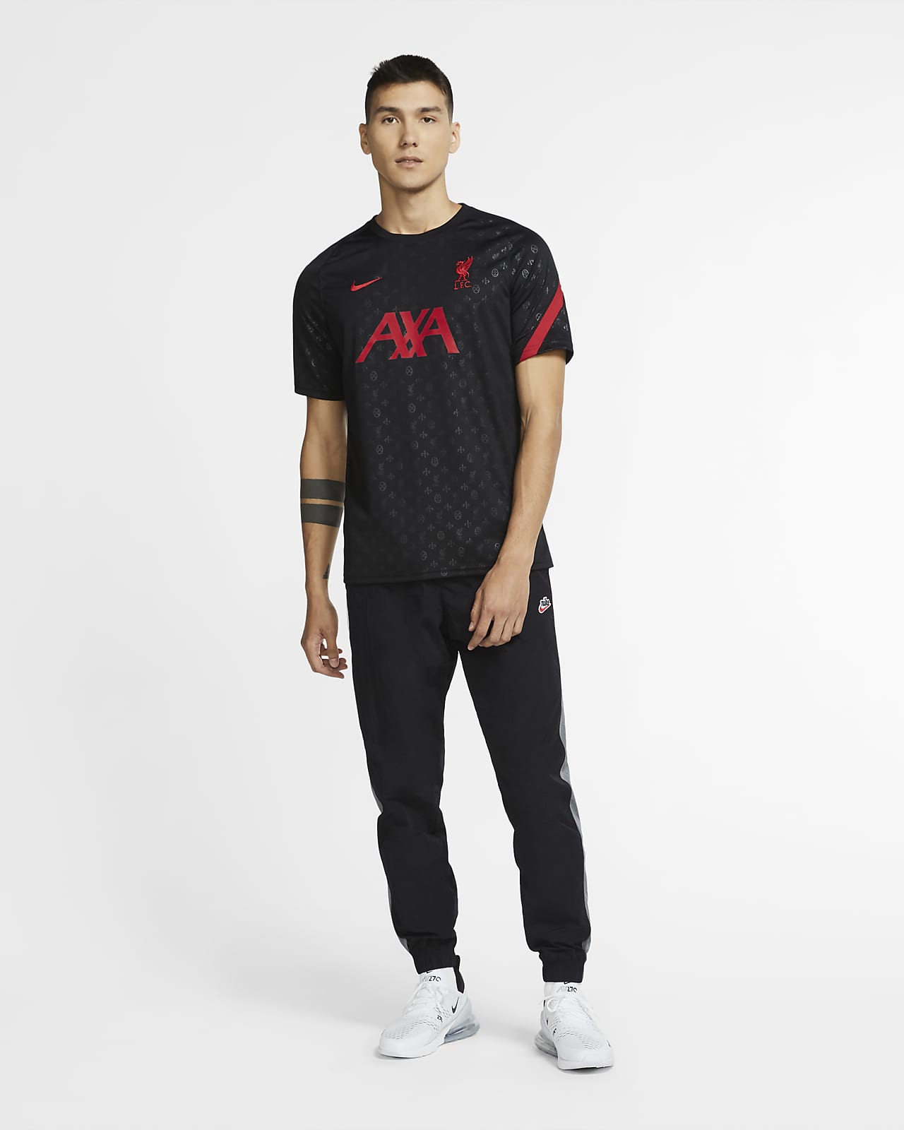 lfc nike mens training ground grey tee