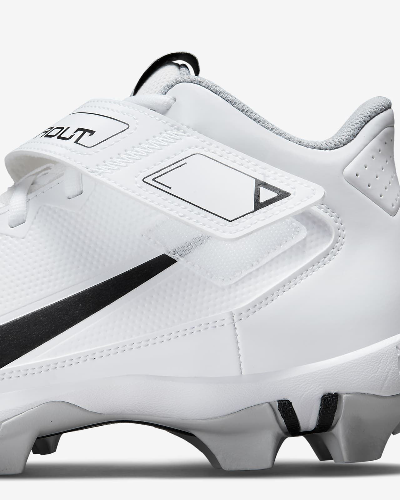 Nike Men's Alpha Huarache Keystone 4 RM Baseball Cleats, Size 12, White/Black