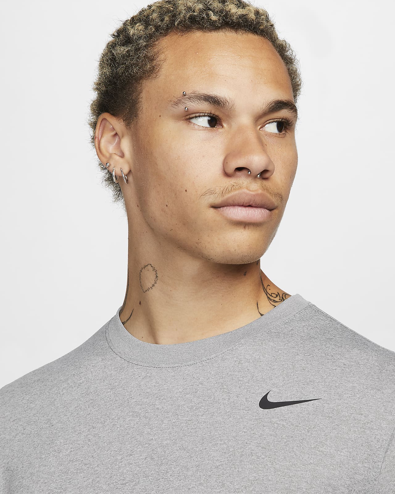 Nike Men's Dri-FIT Legend Fitness Long Sleeve Shirt, Small, Tumbled Grey