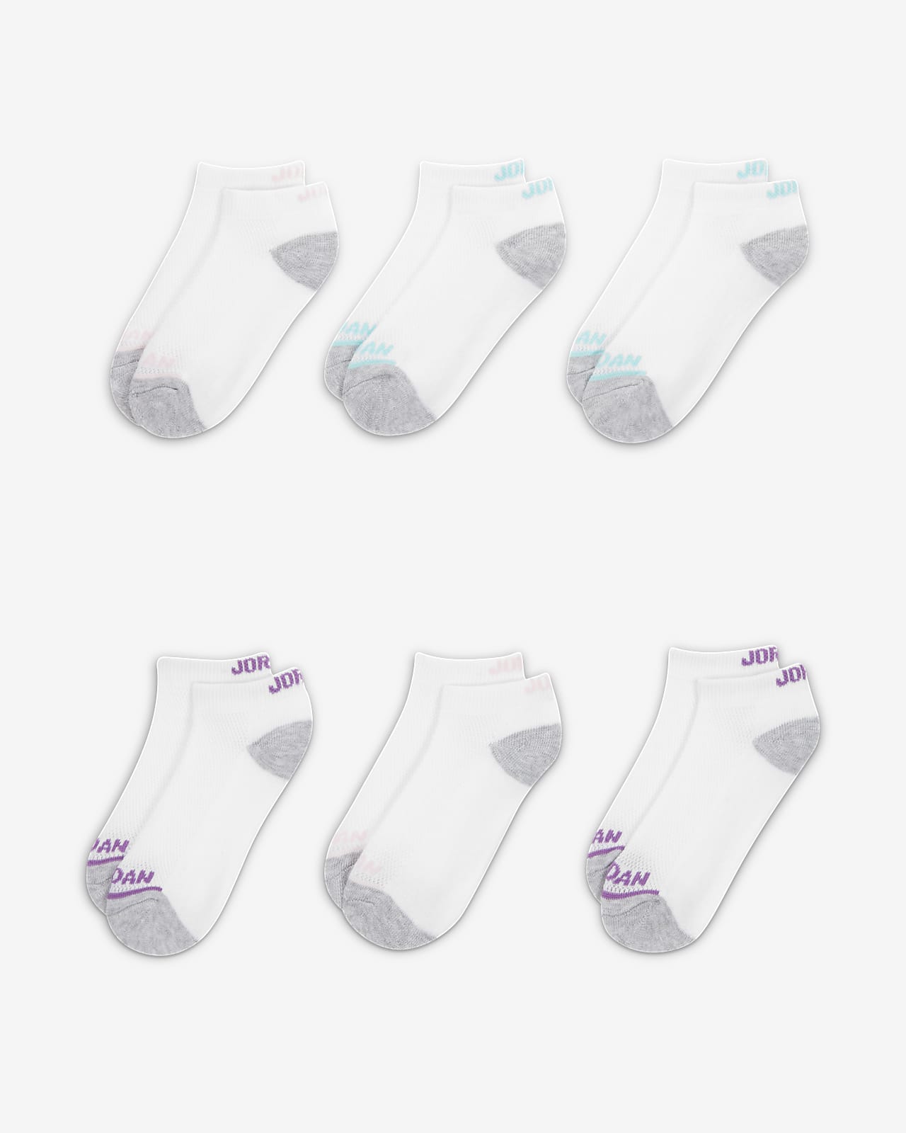 Jordan Big Kids' (Girls') No-Show Socks (6-pack). Nike.com