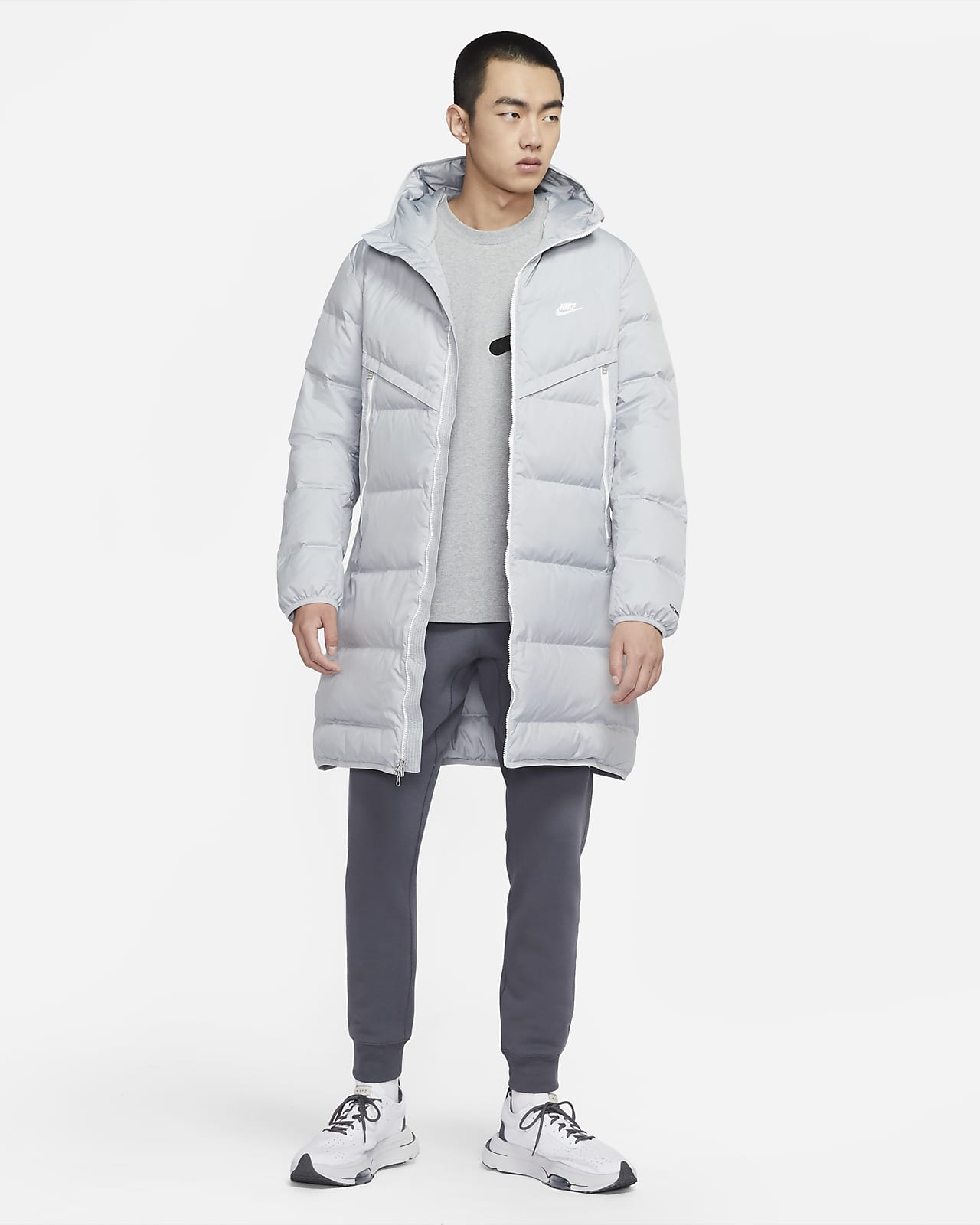 grey nike parka