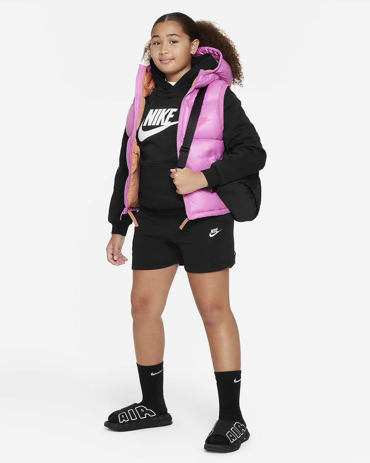 Nike Sportswear Club Fleece Big Kids' (Girls') French Terry Wide-Leg Pants.