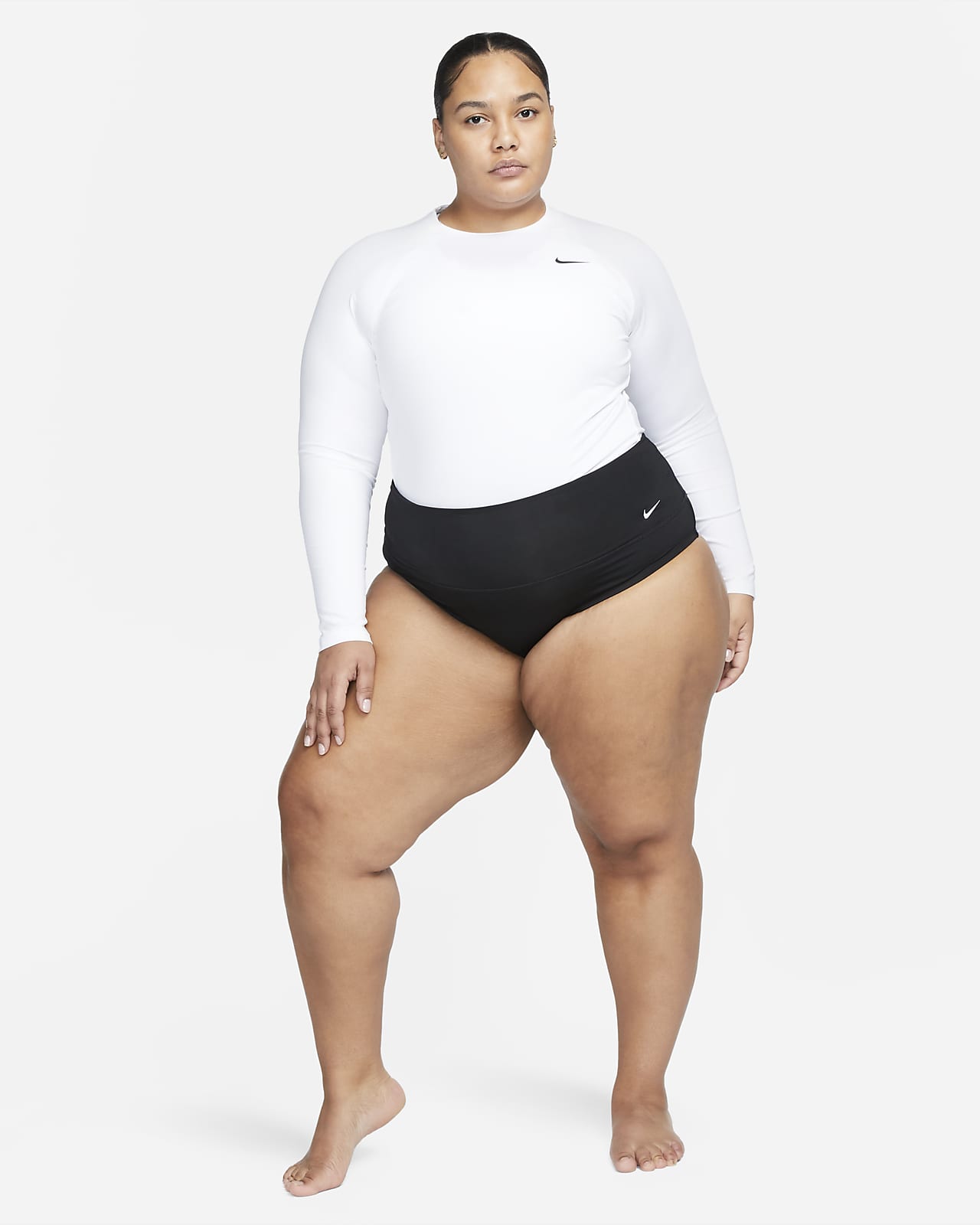 Nike Women's Plus Size Long Sleeve Essential Hydroguard Rash Guard –  Sportive Plus